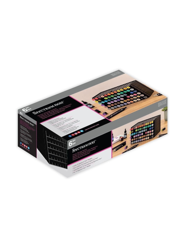 Spectrum Noir Set of 6 Black Black Plastic Marker Storage Trays for 72 Pens - Image 3 of 3