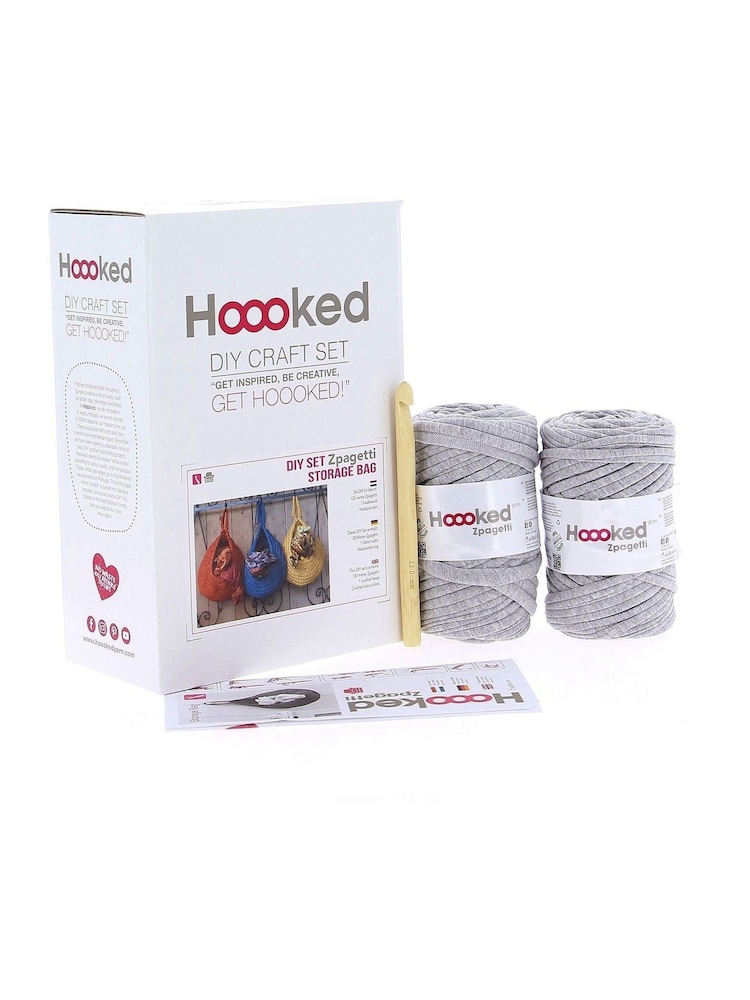 Hooked Grey Make Your Own Grey Storage Bag Crochet Kit - Image 2 of 2
