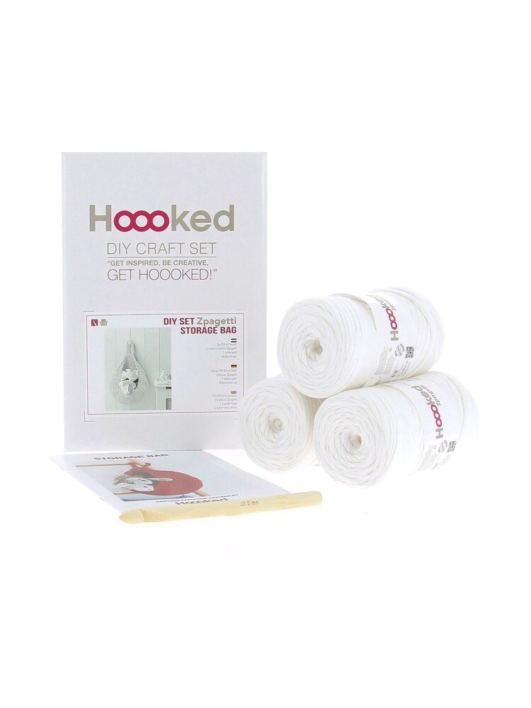 Hooked Make Your Own Off White Storage Bag Crochet Kit - Image 2 of 2