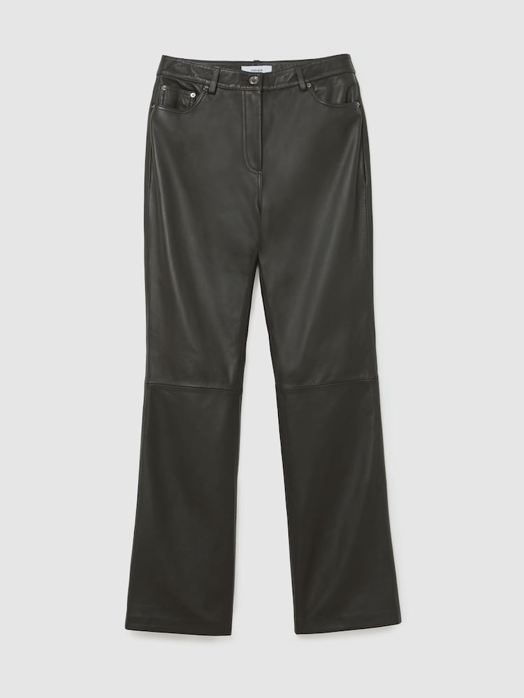 Grey - Reiss Andi Leather Slim Straight-Leg Trousers - Slika 2 od 6 Grey - Reiss Andi Leather Slim Straight-Leg Trousers - Slika 2 od 6