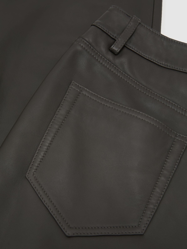 Grey - Reiss Andi Leather Slim Straight-Leg Trousers - Slika 6 od 6 Grey - Reiss Andi Leather Slim Straight-Leg Trousers - Slika 6 od 6