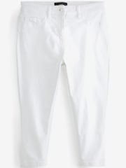 White Pedal Pusher Cropped Jeans - Image 6 of 6