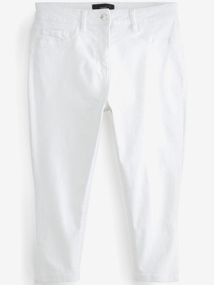 White Pedal Pusher Cropped Jeans - Image 6 of 6