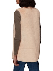 Whistles Nude Faux Fur Gilet - Image 2 of 3