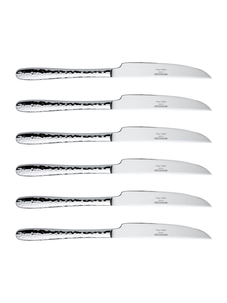 Monsoon Set of 6 Silver Mirage Steak Knives - Image 1 of 3