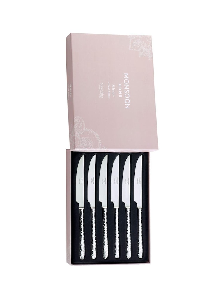 Monsoon Set of 6 Silver Mirage Steak Knives - Image 2 of 3