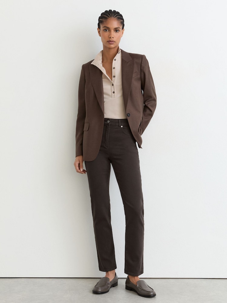 Reiss Grape Isabel Petite Slim-Leg Mid-Rise Jeans - Image 1 of 7 Reiss Grape Isabel Petite Slim-Leg Mid-Rise Jeans - Image 1 of 7