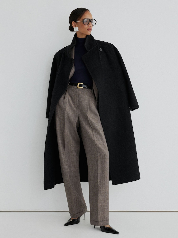 Atelier Grey Wool Wide-Leg Double-Pleat Trousers - Image 1 of 8 Atelier Grey Wool Wide-Leg Double-Pleat Trousers - Image 1 of 8
