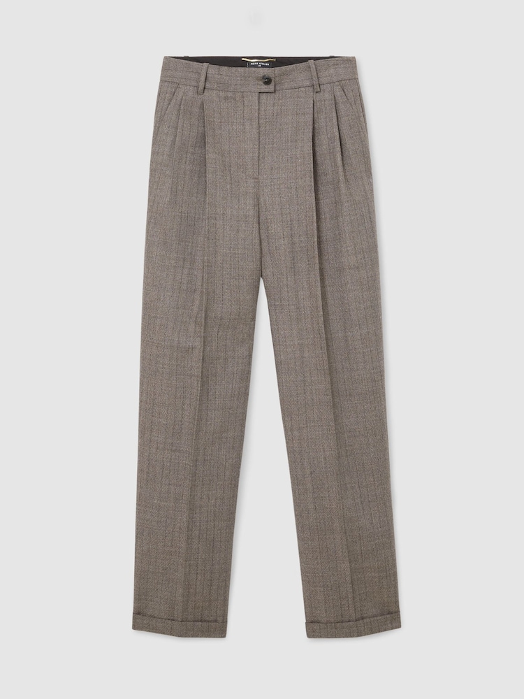 Atelier Grey Wool Wide-Leg Double-Pleat Trousers - Image 2 of 8 Atelier Grey Wool Wide-Leg Double-Pleat Trousers - Image 2 of 8