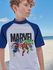White Marvel Rash Vest (3-16yrs) - Image 1 of 8