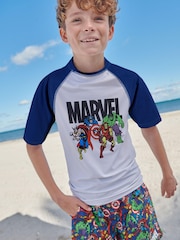 White Marvel Rash Vest (3-16yrs) - Image 3 of 8
