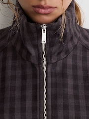 Reiss Carla Wool Gingham-Check Bomber Jacket - صورة 6 من 7
