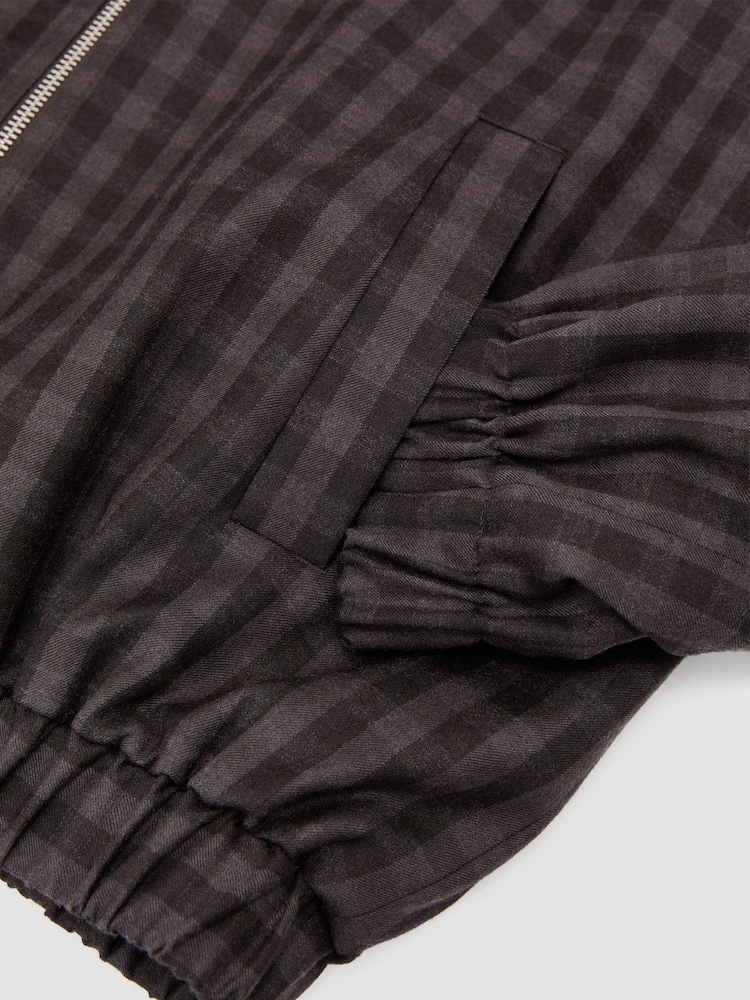 Reiss Carla Wool Gingham-Check Bomber Jacket - صورة 7 من 7 Reiss Carla Wool Gingham-Check Bomber Jacket - صورة 7 من 7