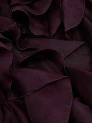 Reiss Grape Burgundy Kiera Atelier Silk-Organza Ruffle Maxi Dress - Image 6 of 6
