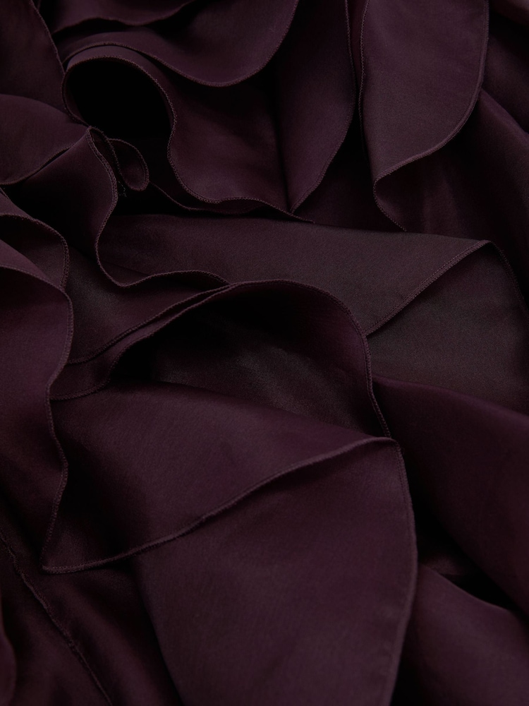 Reiss Grape Burgundy Kiera Atelier Silk-Organza Ruffle Maxi Dress - Image 6 of 6