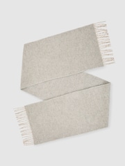 Reiss Oatmeal Creek Wool-Cashmere Houndstooth-Check Scarf - Image 2 of 5