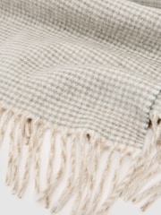 Reiss Oatmeal Creek Wool-Cashmere Houndstooth-Check Scarf - Image 4 of 5