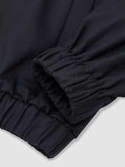 Reiss Navy Solene Petite Wool-Blend Dual-Zip Bomber Jacket - Image 6 of 7