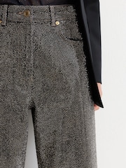 Reiss Black/Silver Selin Petite Crystal-Embellished Straight-Leg Jeans - Image 7 of 9