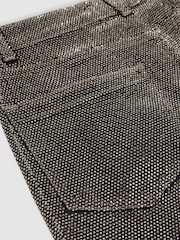 Reiss Black/Silver Selin Petite Crystal-Embellished Straight-Leg Jeans - Image 8 of 9