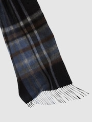Reiss Navy Hearth Wool-Cashmere Contrast-Check Scarf - Image 4 of 4