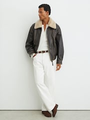 Reiss Off White Bowie Baggy-Fit Jeans - Image 1 of 7
