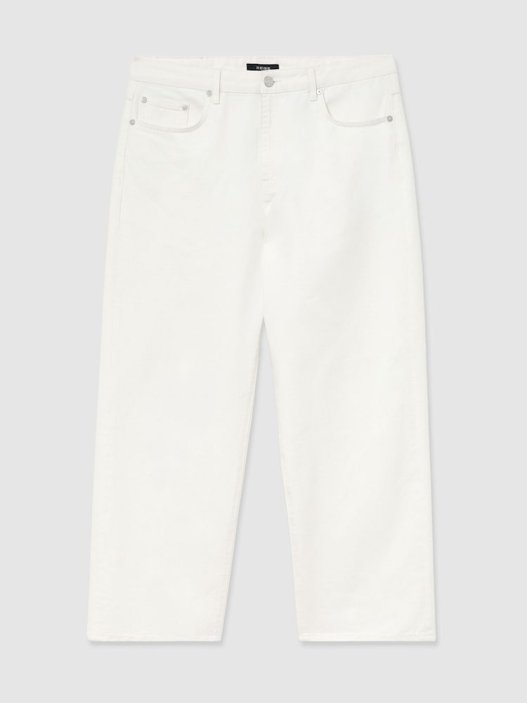 Reiss Off White Bowie Baggy-Fit Jeans - Image 2 of 7 Reiss Off White Bowie Baggy-Fit Jeans - Image 2 of 7