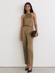 Reiss Fleur Taper Wool-Blend Metallic Tapered Trousers - صورة 1 من 6
