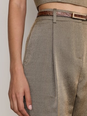 Reiss Fleur Taper Wool-Blend Metallic Tapered Trousers - صورة 4 من 6