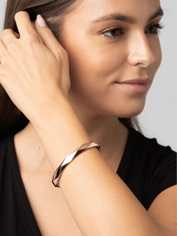 Pure Luxuries London Aurelle Rose Gold Plated Sterling Silver Bangle - Image 2 of 3