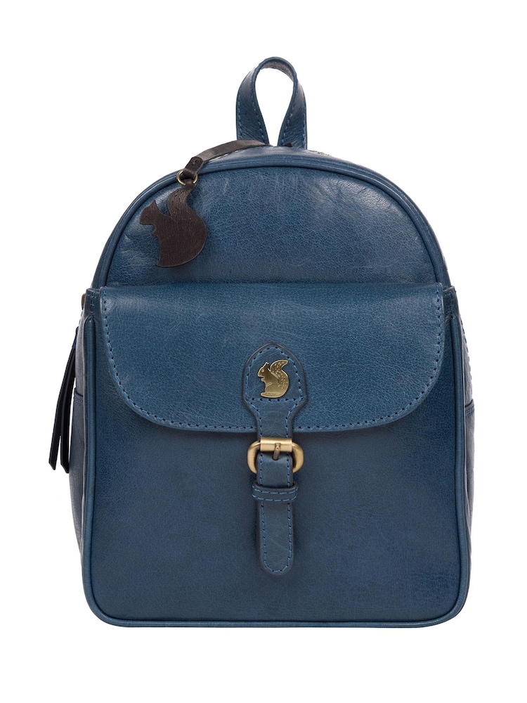 Conkca Eloise Snorkel Blue Leather Backpack - Image 1 of 5