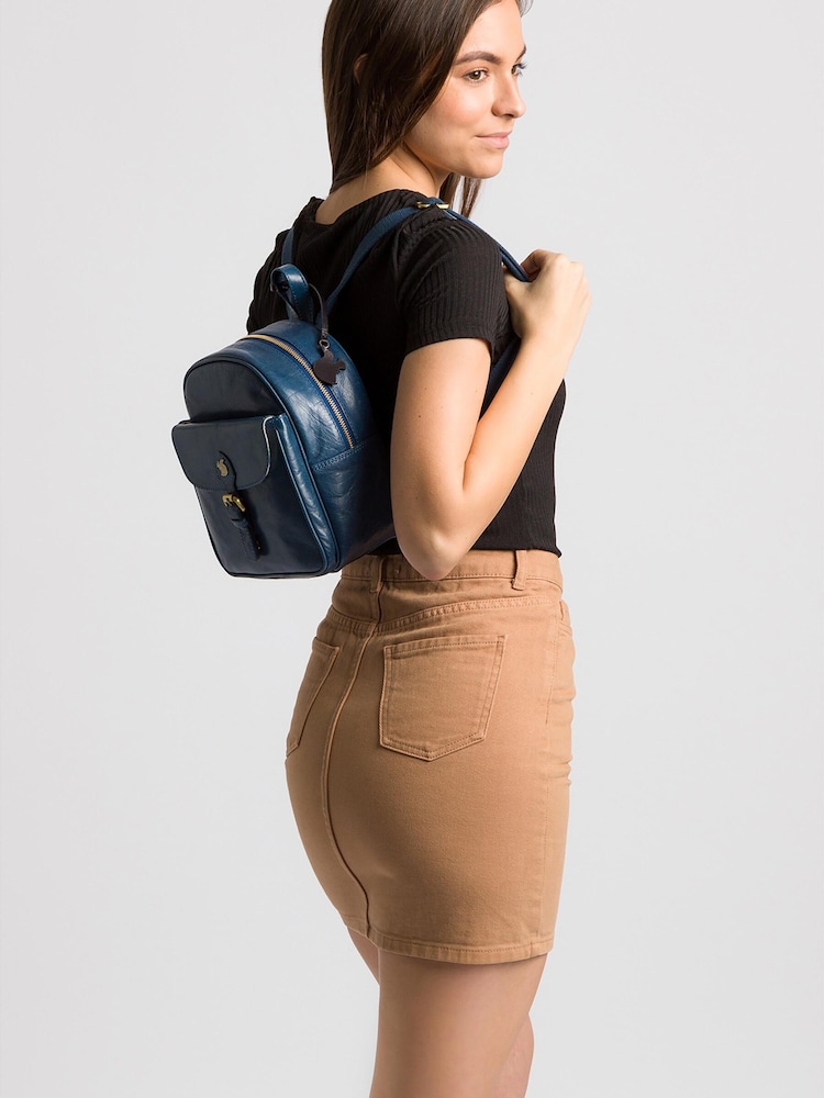 Conkca Eloise Snorkel Blue Leather Backpack - Image 5 of 5