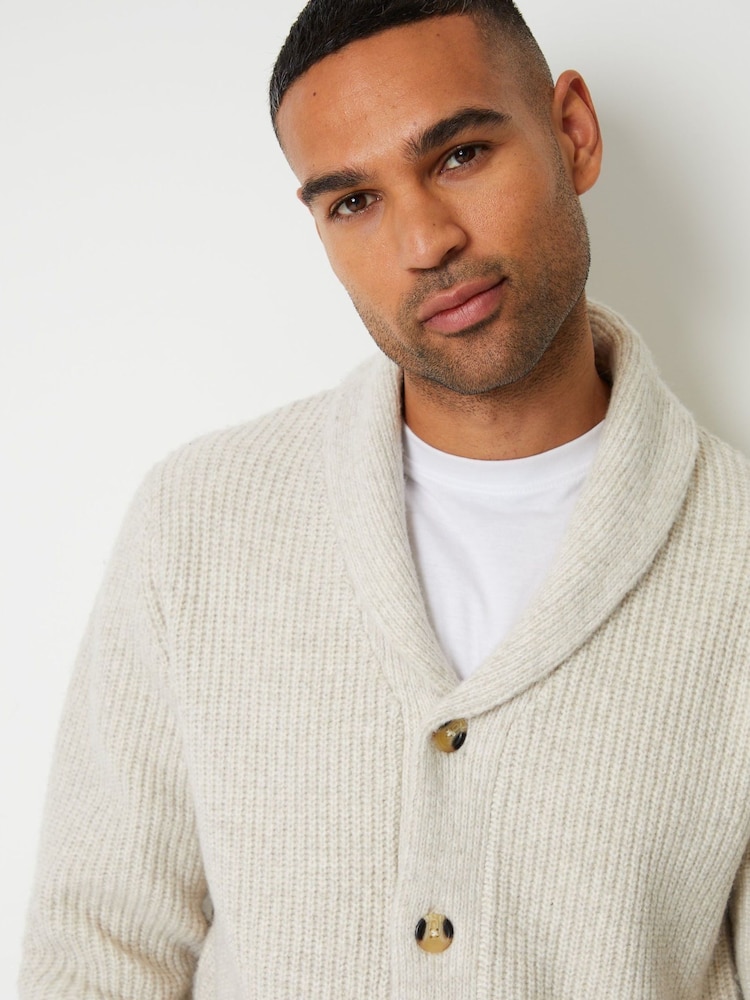 Threadbare Cream Shawl Cardigan - Image 4 of 4