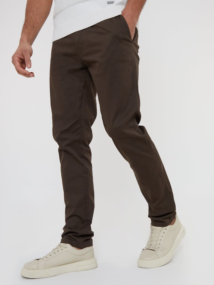 Threadbare Brown Slim Fit Chino Trousers - Image 1 of 4 Threadbare Brown Slim Fit Chino Trousers - Image 1 of 4