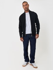 Threadbare Black Knitted Zip Up Funnel Neck Cardigan - Image 4 of 6