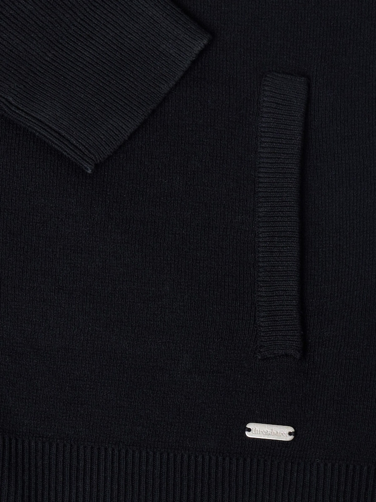 Threadbare Black Knitted Zip Up Funnel Neck Cardigan - Image 6 of 6 Threadbare Black Knitted Zip Up Funnel Neck Cardigan - Image 6 of 6