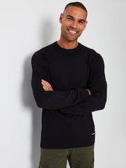 Threadbare Black Jersey Crew Neck Jumper - Image 1 of 4