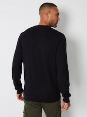 Threadbare Black Jersey Crew Neck Jumper - Image 2 of 4
