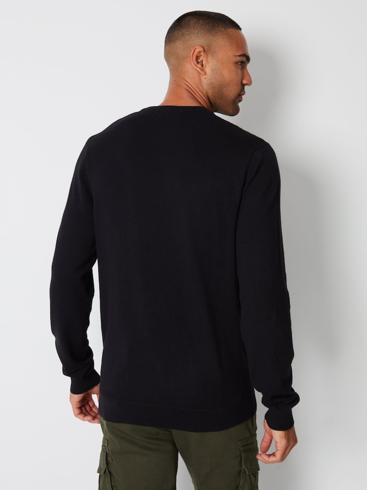 Threadbare Black Jersey Crew Neck Jumper - Image 2 of 4