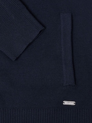 Threadbare Blue Knitted Zip Up Funnel Neck Cardigan - Image 6 of 6