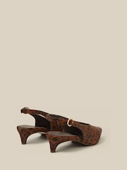 Monsoon Fara Animal Print Leather Slingback Heels - صورة 3 من 3
