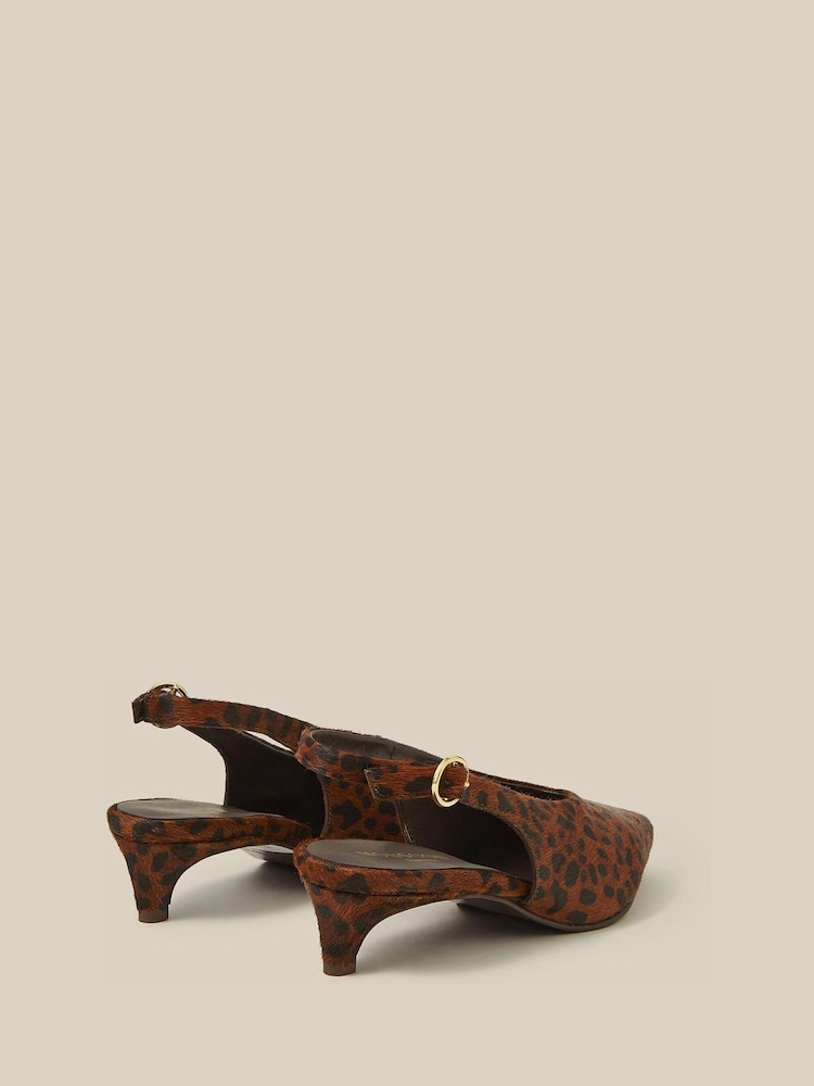 Monsoon Fara Animal Print Leather Slingback Heels - صورة 3 من 3 Monsoon Fara Animal Print Leather Slingback Heels - صورة 3 من 3