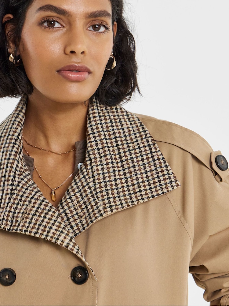 Simply Be Nude Dropped Waist Trench Coat - Image 4 of 4