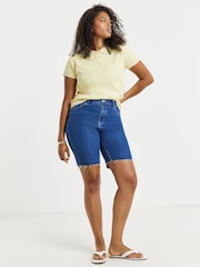 Simply Be Yellow Stripe Polo Shirt - Image 1 of 4