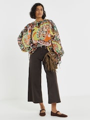 Simply Be Green Georgette High Neck Blouse - Image 1 of 4
