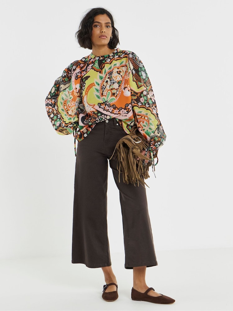 Simply Be Green Georgette High Neck Blouse - Image 1 of 4 Simply Be Green Georgette High Neck Blouse - Image 1 of 4