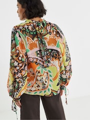 Simply Be Green Georgette High Neck Blouse - Image 2 of 4