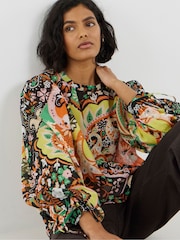 Simply Be Green Georgette High Neck Blouse - Image 3 of 4