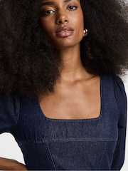 Simply Be Blue Corset Denim Mini Dress - Image 4 of 4