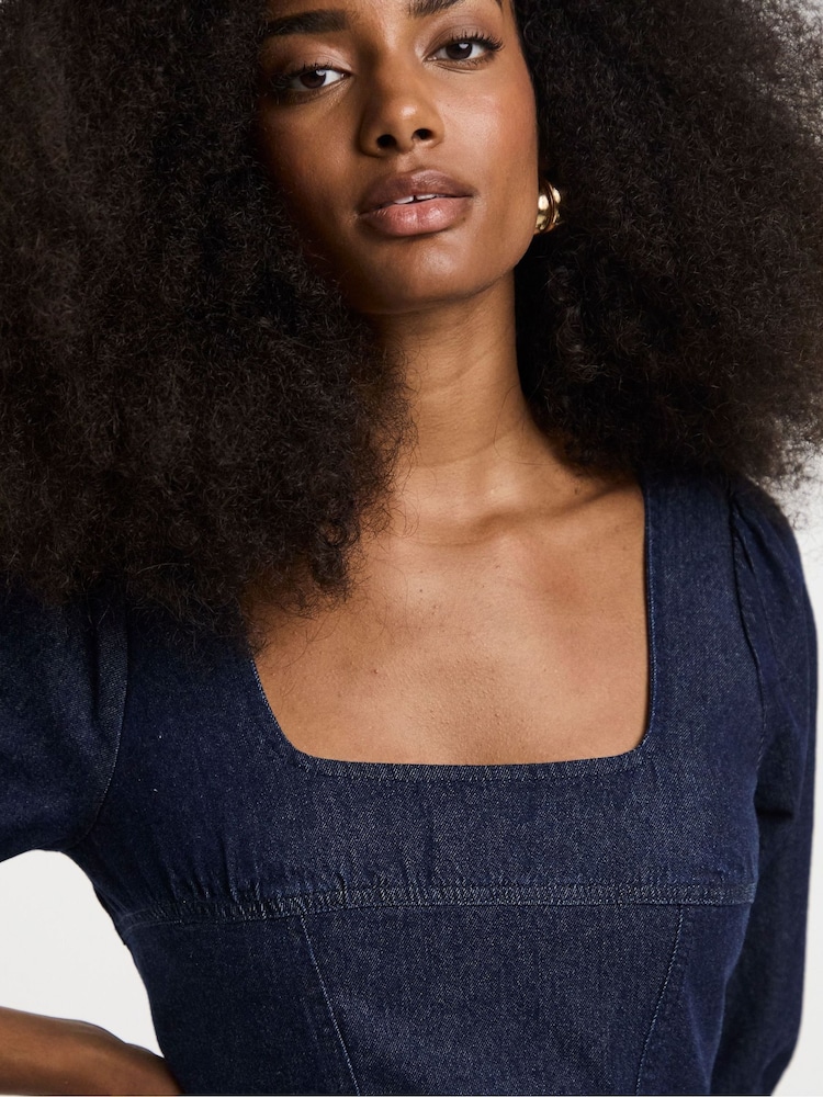 Simply Be Blue Corset Denim Mini Dress - Image 4 of 4 Simply Be Blue Corset Denim Mini Dress - Image 4 of 4
